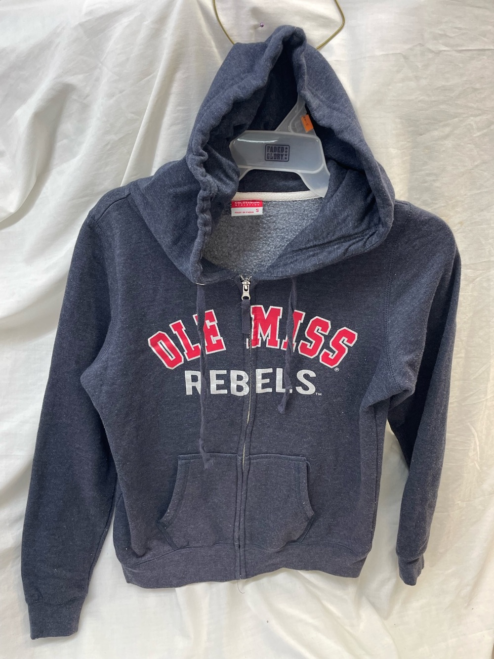 Ole ms rebels hooded zip front sweatshirt ladies sz S